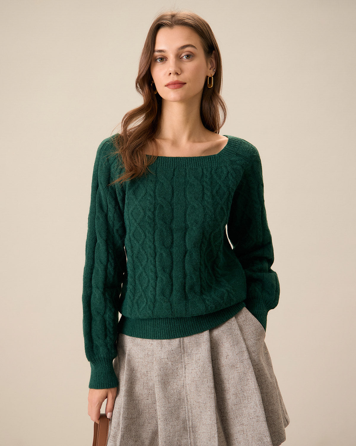 ClassyLondon™ | Pull à col rond en tricot torsadé Romance