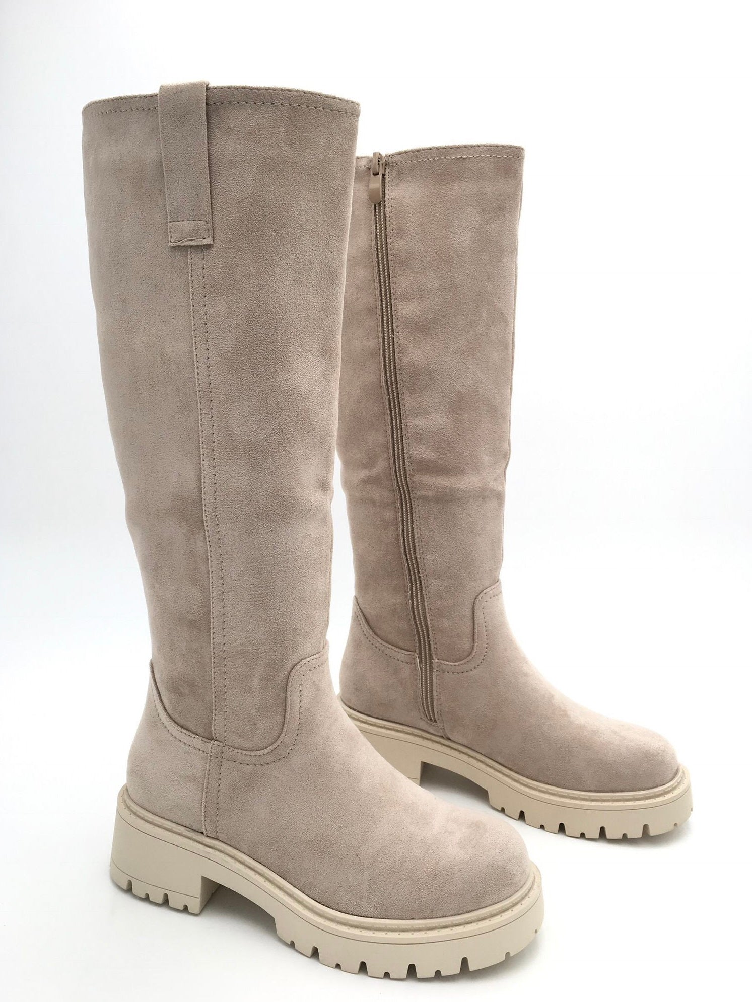 Elvira Beige High Boots