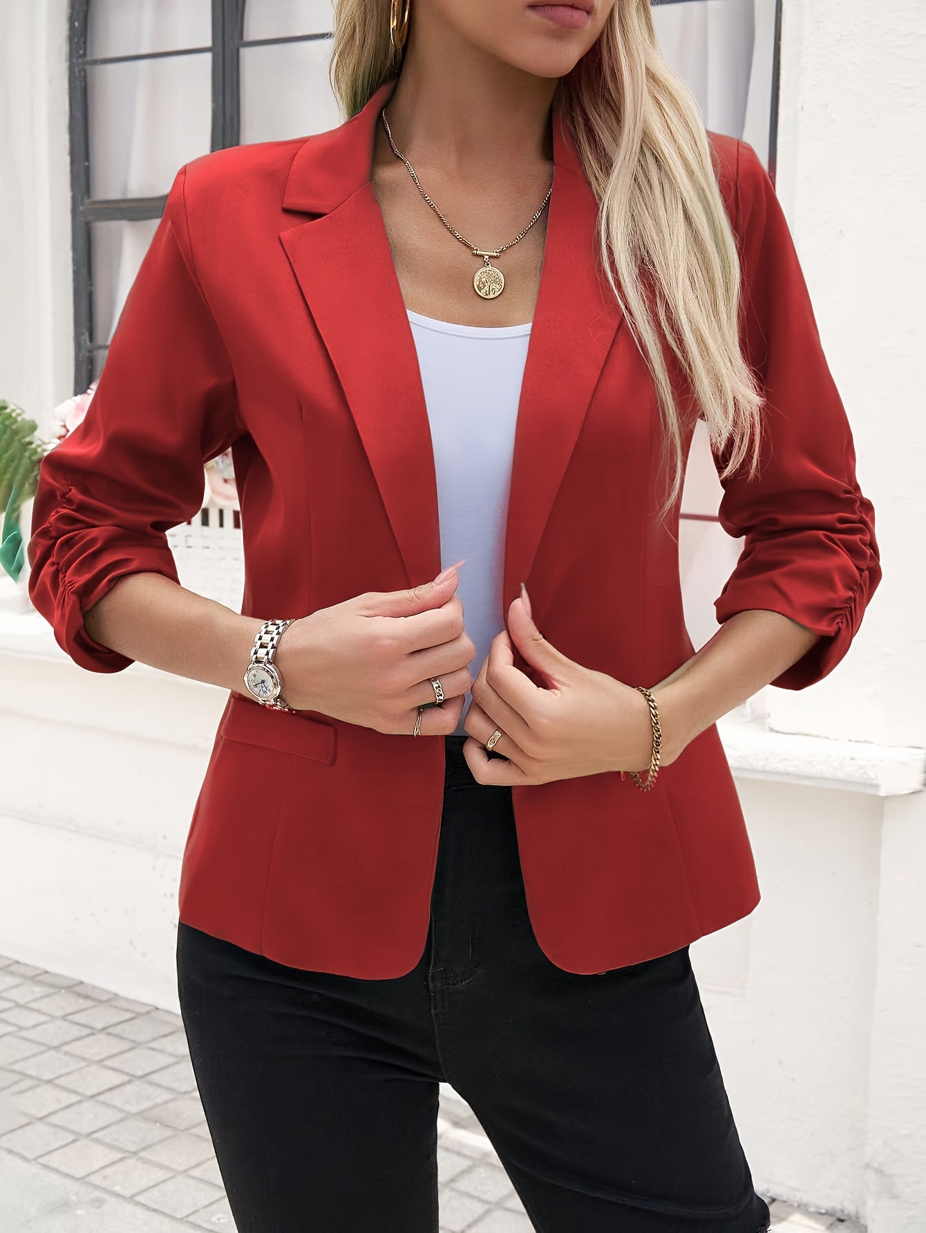 Margaux – Blazer Tunique Élégant à Boutons