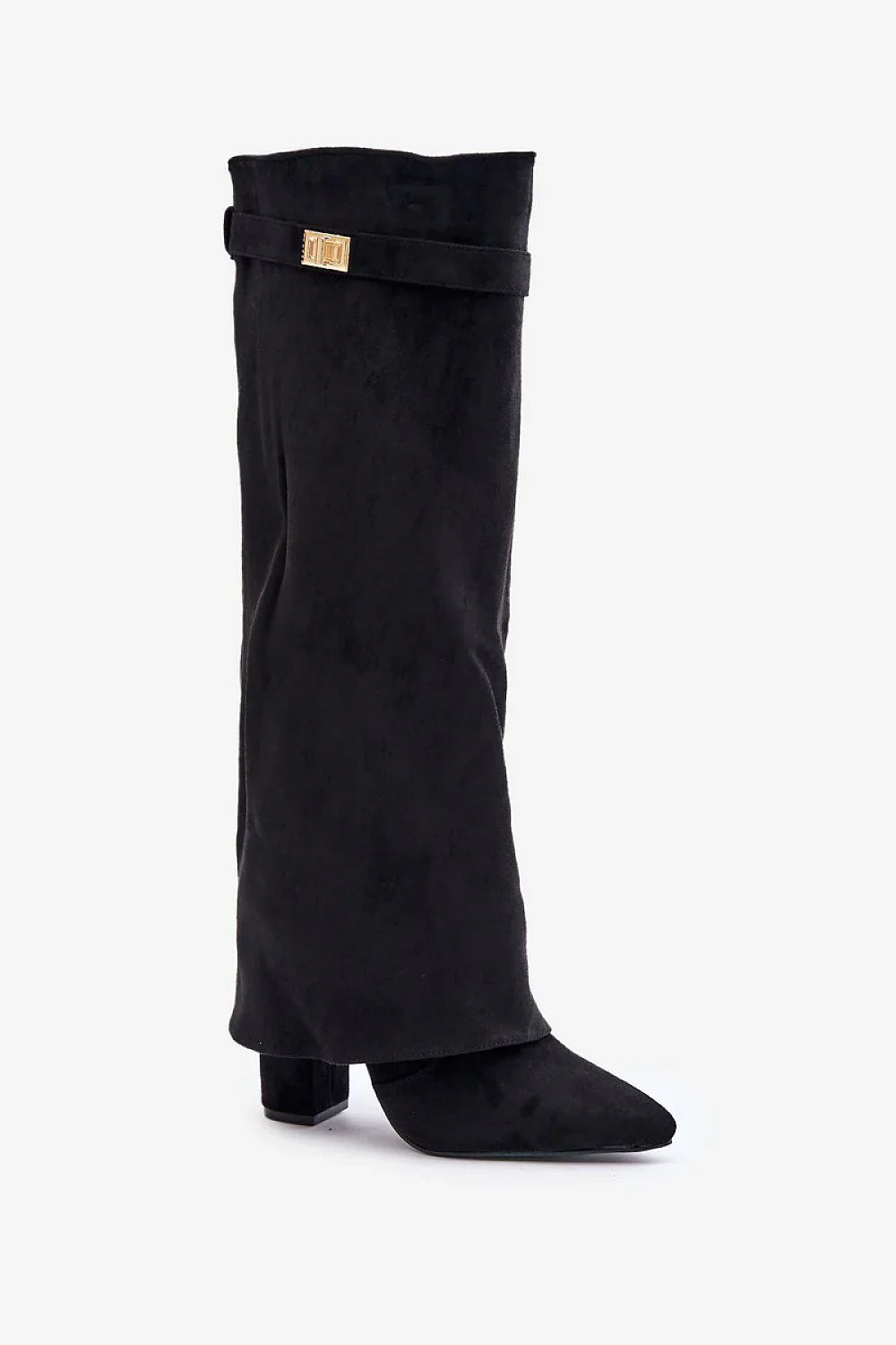 Bottes noires Lock Suedine