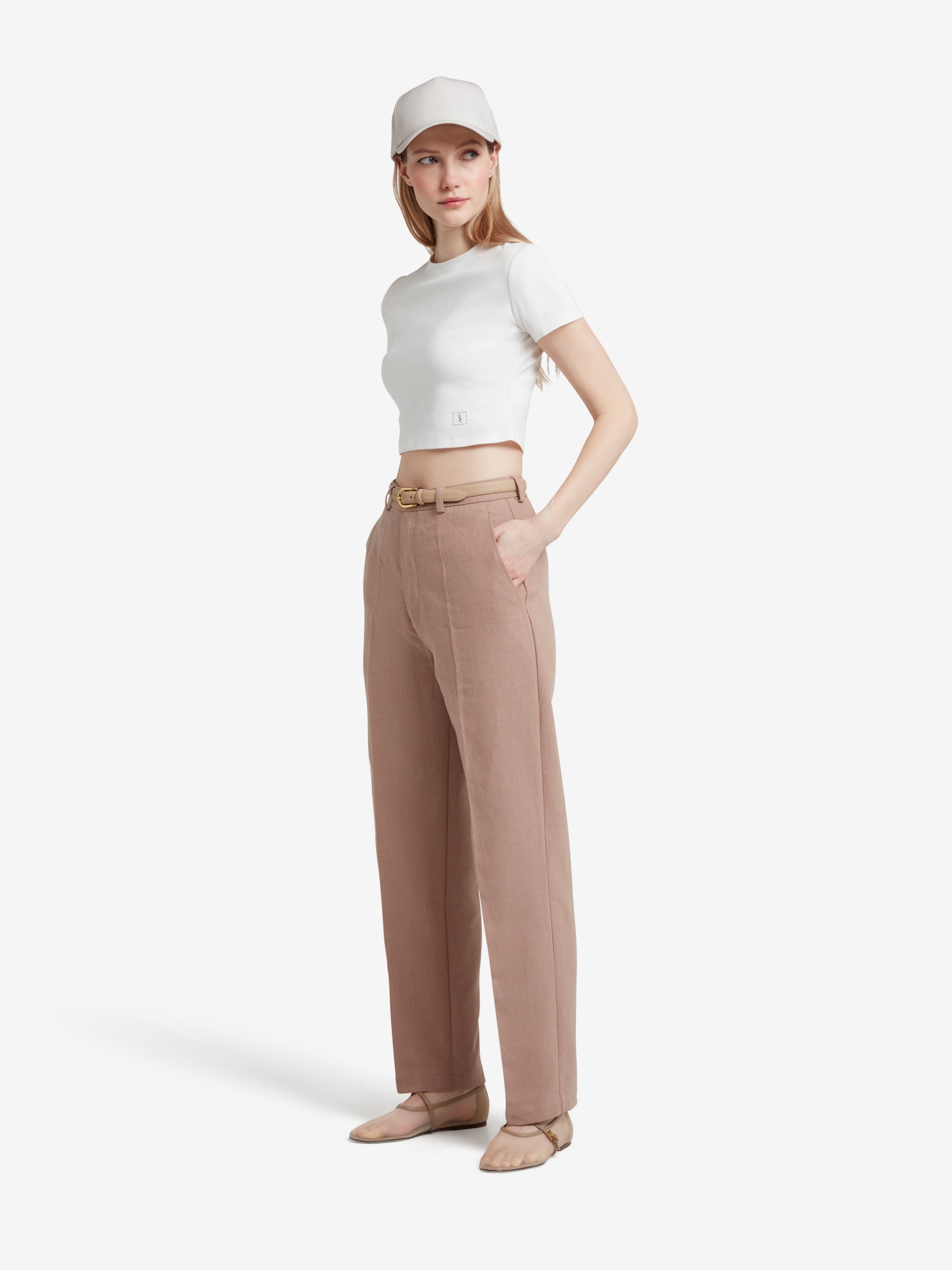 ClassyLondon™ | Pantalon à jambes droites - Beige