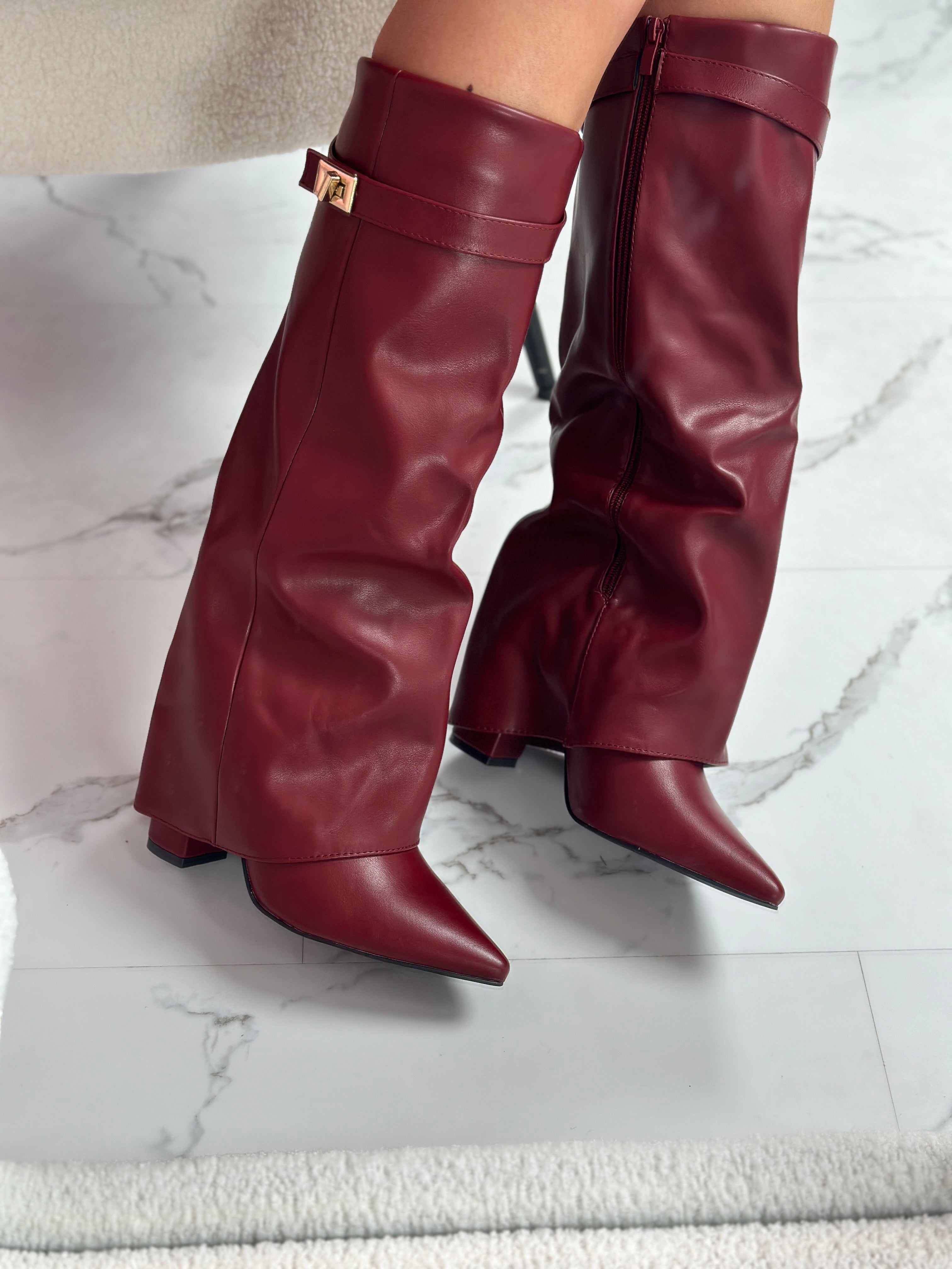 Bottes Bordeaux à verrou