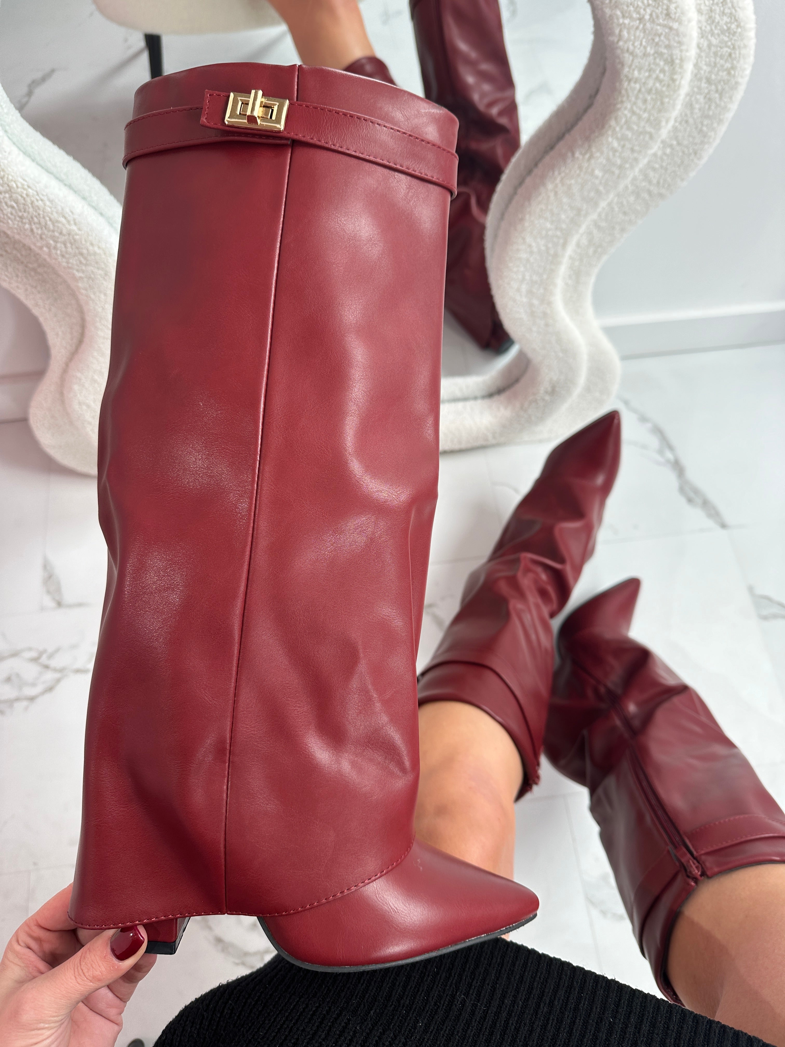 Bottes Bordeaux à verrou