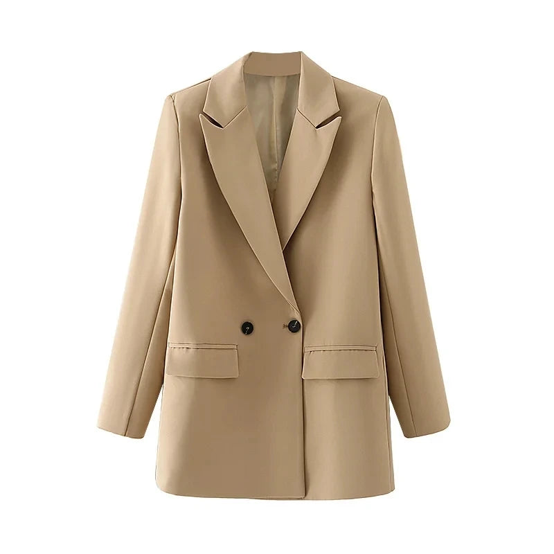 TRAF-Blazer pour Femme Noir, Beige, Bleu, Vert, Gris, Manteau à la Mode, Tenue de Bureau, Veste Chester, 2024