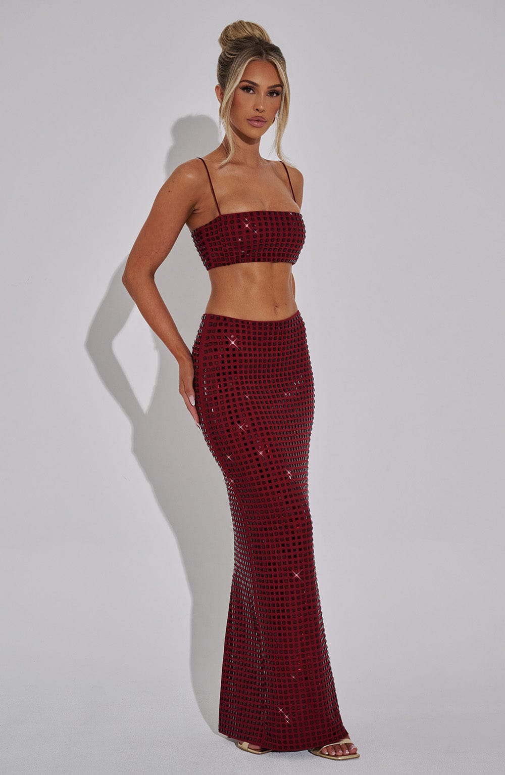 Jupe maxi Dimity - Rouge vin